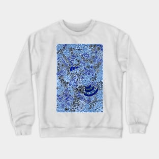 Blue Doodle Pattern Crewneck Sweatshirt